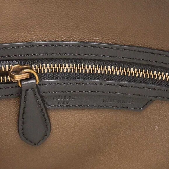 Celine Tri-Color Nubuck and Calfskin Leather Micro Luggage Tote Bag - Picture 10 of 12